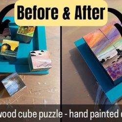 Oregon Islands: Hand painted cube puzzle. 6 puzzles in one. A rotating display of original art when place on an easel. One of a kind. Oregon Islands: Hand painted cube puzzle. 6 puzzles in one. A rotating display of original art when place on an easel. One of a kind.