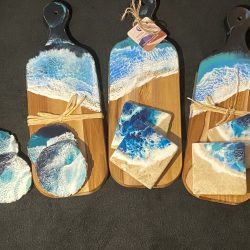 Ocean Themed Small Charcuterie Boards and Coasters