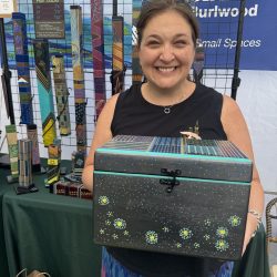 A happy customer with her commissioned vintage box. A happy customer with her commissioned vintage box.